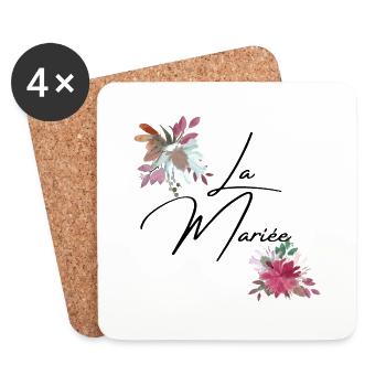 La mariée floral - Dessous de verre (lot de 4) - blanc - Devant