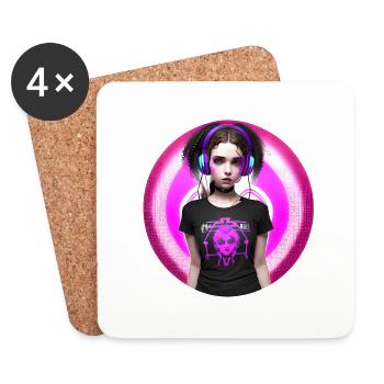 DJane - Dessous de verre (lot de 4) - blanc - Devant