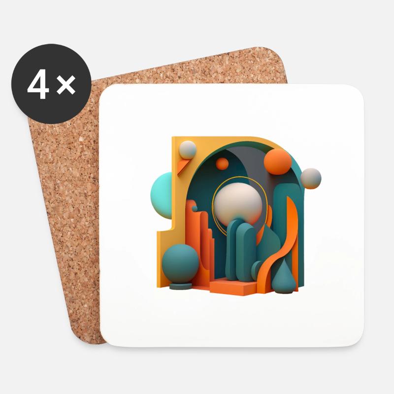 3D - Untersetzer (4er-Set) - Weiß