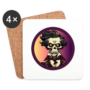 zombie beethoven - Dessous de verre (lot de 4) - blanc - Devant