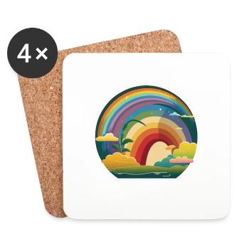 ARC-EN-CIEL - Dessous de verre (lot de 4) - blanc - Devant