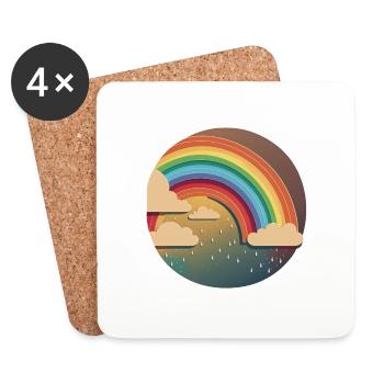 ARC-EN-CIEL - Dessous de verre (lot de 4) - blanc - Devant