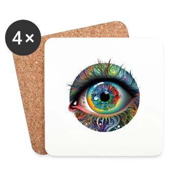 TRIPPY EYE - Coasters (set of 4) - white - Front
