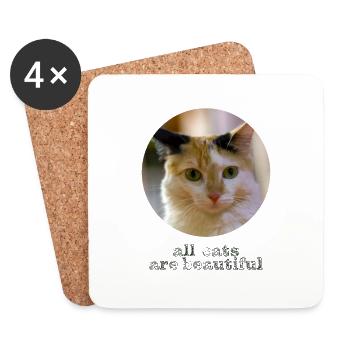 All cats are beautiful - Coasters (set of 4) - white - Front