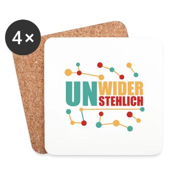 Unwiderstehlich gut, selbstbewusst und mutig! - Untersetzer (4er-Set) - Weiß - Vorne