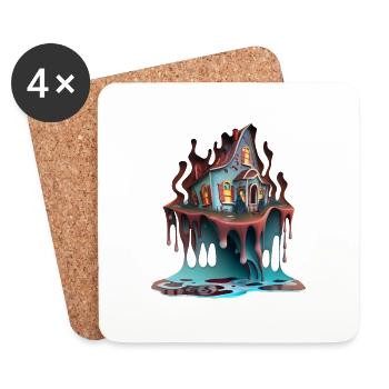 DRIPPY HOUSE - Dessous de verre (lot de 4) - blanc - Devant