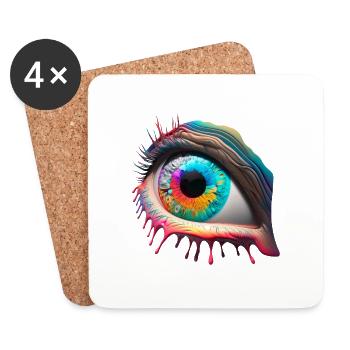 TRIPPY EYE - Coasters (set of 4) - white - Front
