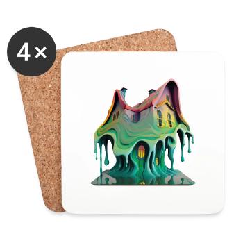 DRIPPY HOUSE - Dessous de verre (lot de 4) - blanc - Devant