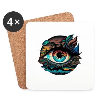 TRIPPY EYE - Coasters (set of 4) - white - Front