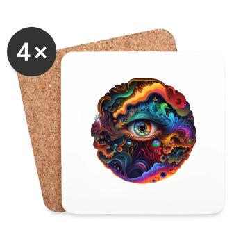 TRIPPY EYE - Coasters (set of 4) - white - Front