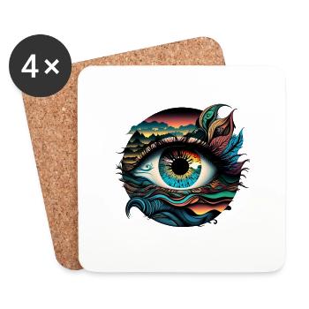 TRIPPY EYE - Coasters (set of 4) - white - Front