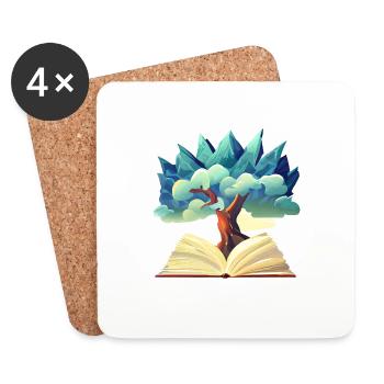 Reader Book Lovers Book Books Reading Gift - Coasters (set of 4) - white - Front