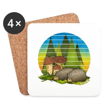 Igel - Untersetzer (4er-Set) - Weiß - Vorne