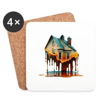 DRIPPY HOUSE - Dessous de verre (lot de 4) - blanc - Devant