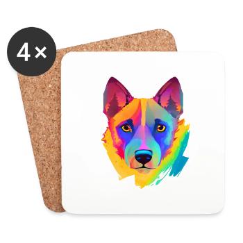 Chiens Berger Allemand Chien Chien Propriétaire Chien Propriétaire Chien Propriétaire - Dessous de verre (lot de 4) - blanc - Devant