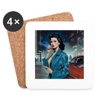 Vintage Girl - Coasters (set of 4) - white - Front