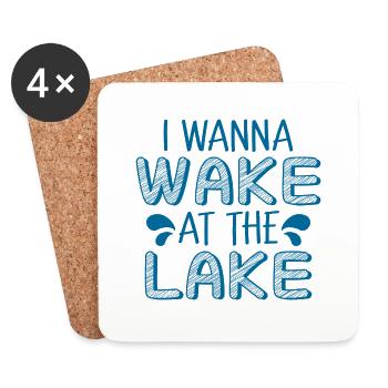 I want to Wake at the Lake - Coasters (set of 4) - white - Front