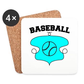 baseball wappen design 2 - Untersetzer (4er-Set) - Weiß - Vorne