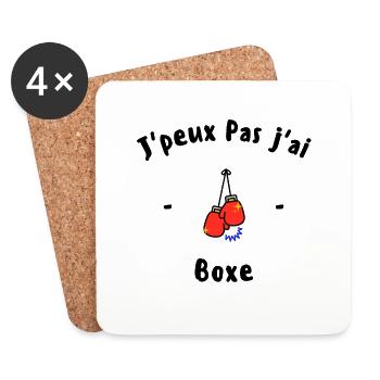 J peux pas j ai Boxe - Dessous de verre (lot de 4) - blanc - Devant