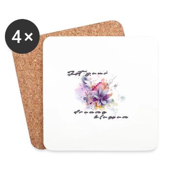Laissez vos rêves s’épanouir - Dessous de verre (lot de 4) - blanc - Devant