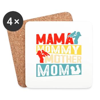 Mama Mommy Mother Mom - Untersetzer (4er-Set) - Weiß - Vorne