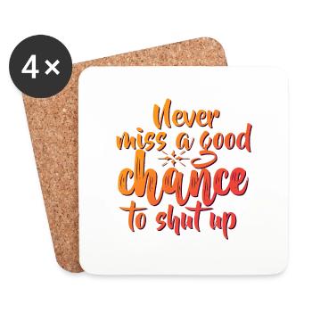 FUN Quote - Never Miss - neg - Untersetzer (4er-Set) - Weiß - Vorne