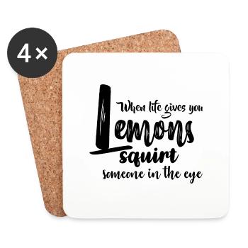 FUN Quote - Lemon Squirt - pos - Untersetzer (4er-Set) - Weiß - Vorne