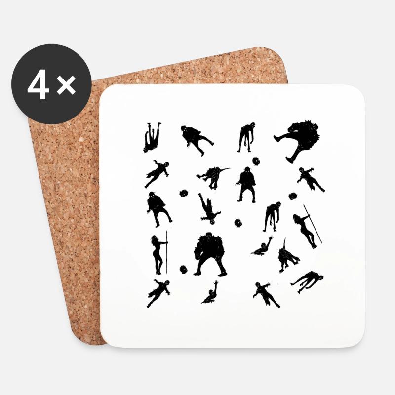 Zombies-Design - Untersetzer (4er-Set) - Weiß