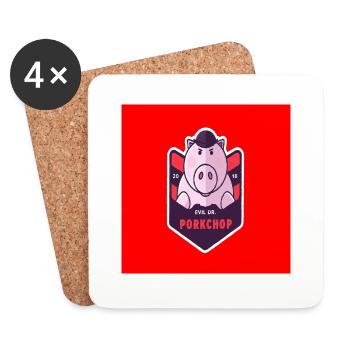 Dr evil pork chop collection - Coasters (set of 4) - white - Front
