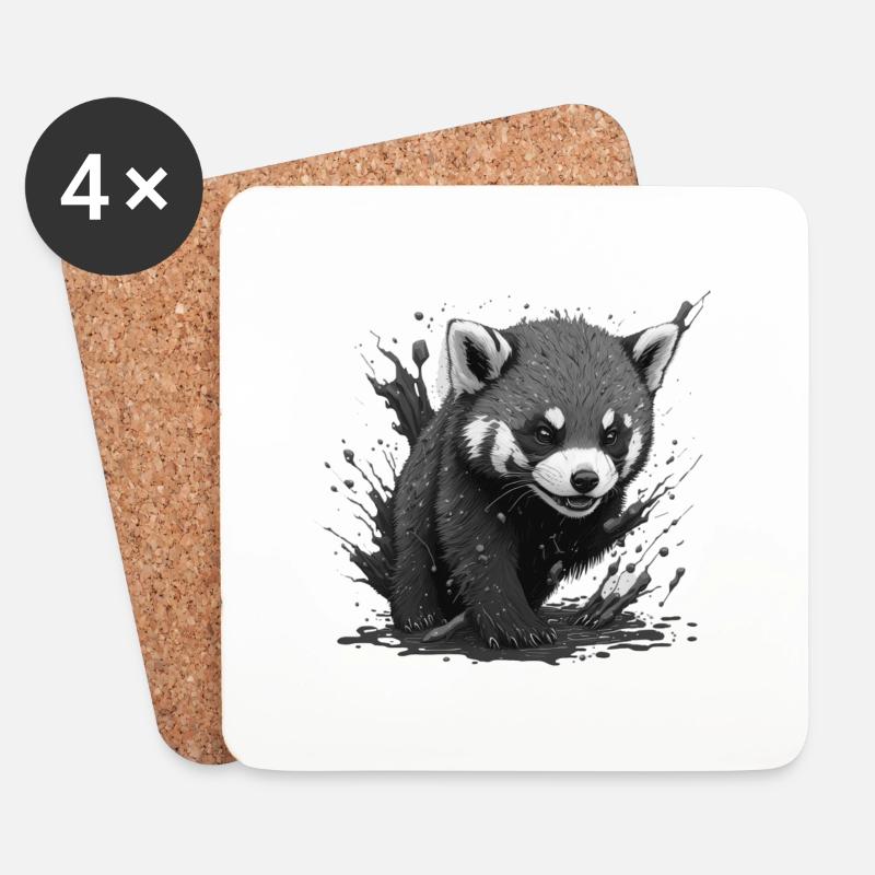panda - Untersetzer (4er-Set) - Weiß
