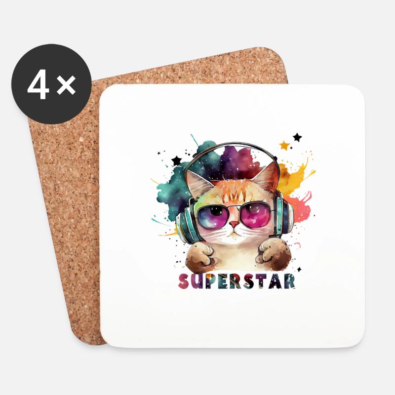 superstar - Untersetzer (4er-Set) - Weiß