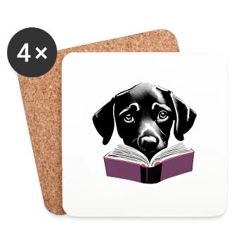 Dog Books Labrador Dog Book Read Dog Owner - Coasters (set of 4) - white - Front