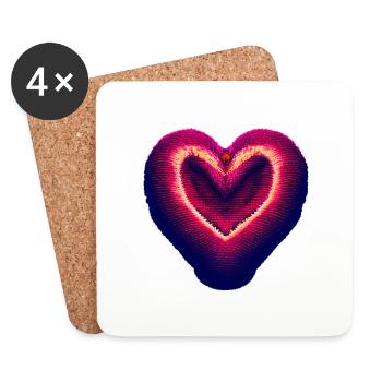 Valentinstag Muttertag Hochzeit Liebe Verlobung - Untersetzer (4er-Set) - Weiß - Vorne