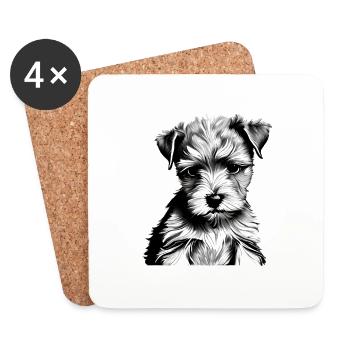 Dogs Lakeland Terrier Dog Owner Dog Dog Motif - Coasters (set of 4) - white - Front