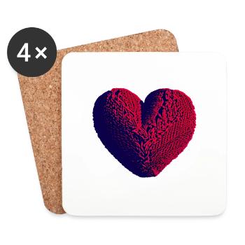 Muttertag Hochzeit Liebe Valentinstag Verlobung - Untersetzer (4er-Set) - Weiß - Vorne