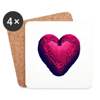 Hochzeit Liebe Valentinstag Muttertag Verlobung - Untersetzer (4er-Set) - Weiß - Vorne