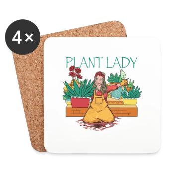 Dame de la plante - Dessous de verre (lot de 4) - blanc - Devant