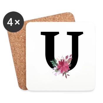 Blumenbrief - Untersetzer (4er-Set) - Weiß - Vorne