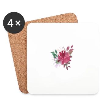 Lettre y floral - Dessous de verre (lot de 4) - blanc - Devant
