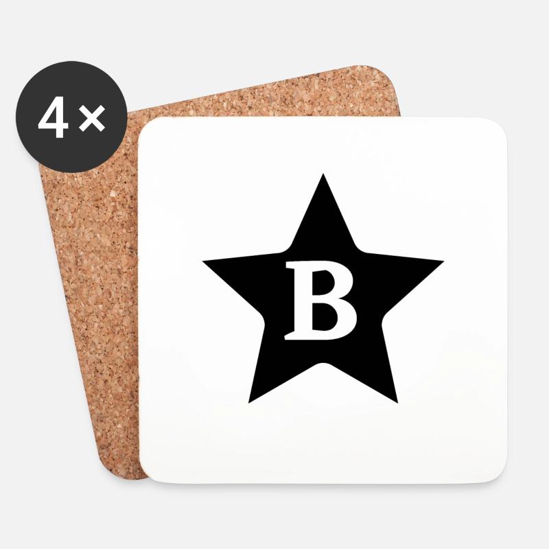 Buchstabe b Stern - Untersetzer (4er-Set) - Weiß