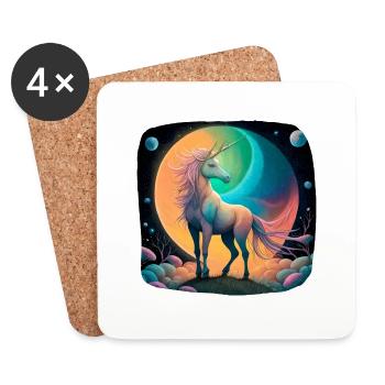 Fantasy unicorn mystical - Coasters (set of 4) - white - Front