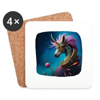 Mystisches fantasie Einhorn hybrid Einhorn Adler - Untersetzer (4er-Set) - Weiß - Vorne