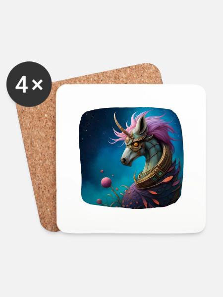 Mystisches fantasie Einhorn hybrid Einhorn Adler - Untersetzer (4er-Set) - Weiß