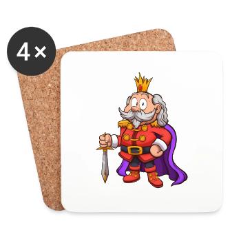 Roi du dessin animé - Dessous de verre (lot de 4) - blanc - Devant