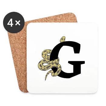 Buchstabe g Schlange - Untersetzer (4er-Set) - Weiß - Vorne