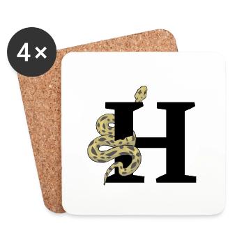 Buchstabe h Schlange - Untersetzer (4er-Set) - Weiß - Vorne