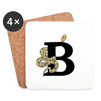 Letter b snake - Coasters (set of 4) - white - Front