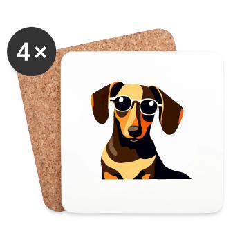 Propriétaire de chien Terrier Chien Chien Propriétaire de chien - Dessous de verre (lot de 4) - blanc - Devant