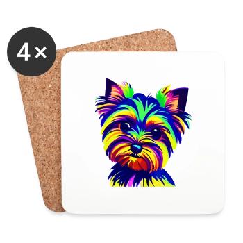 Chien Propriétaire Chiens Terrier Chien Propriétaire Chien - Dessous de verre (lot de 4) - blanc - Devant