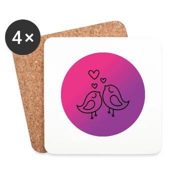 Love birds - Coasters (set of 4) - white - Front